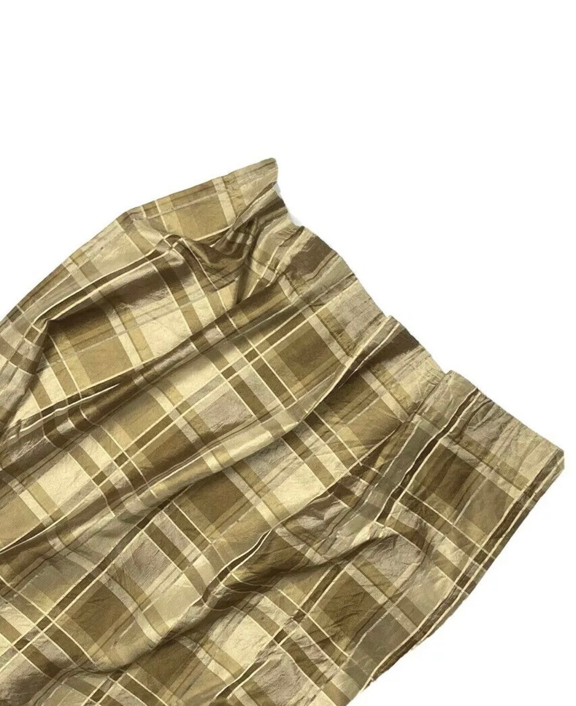 2 Discontinued Chris Madden Silk Curtains Drapes Luxury Brown Tan Plaid