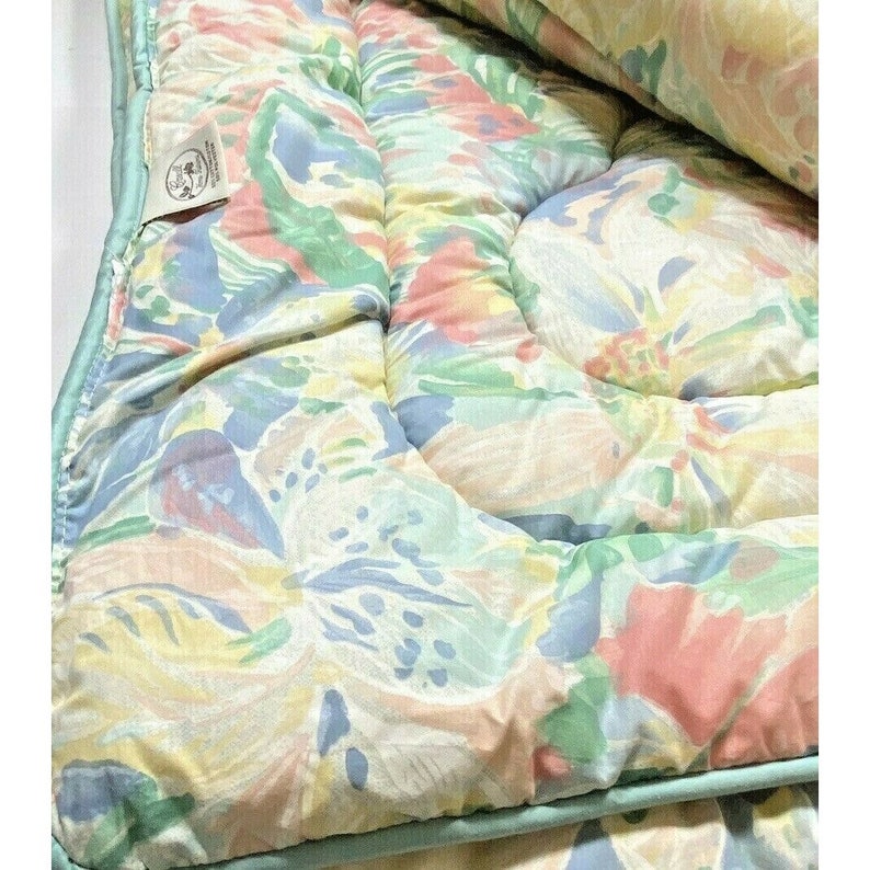 Vintage 1980s RARE Croscill Aruba Aqua Queen Comforter Discontinued