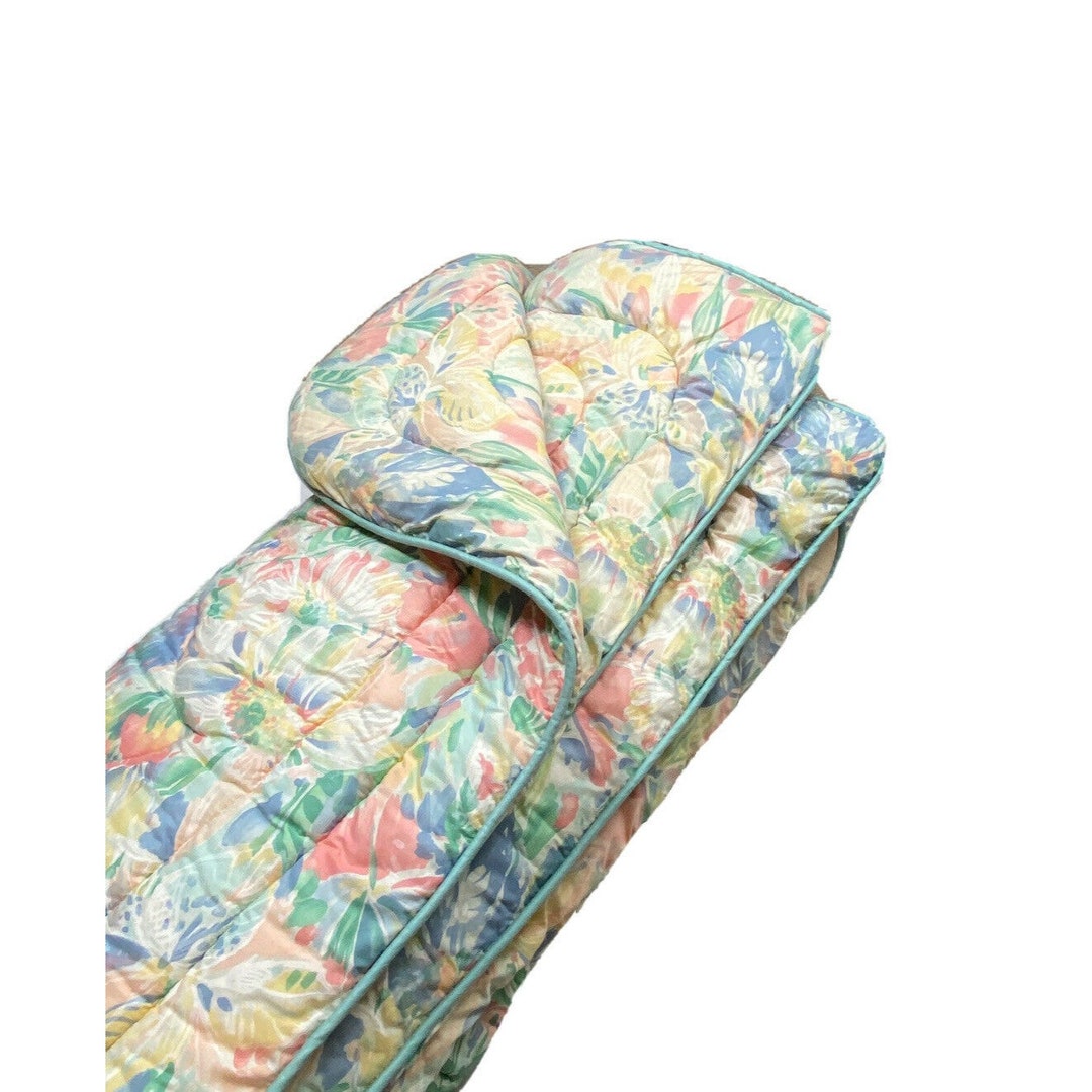 Vintage 1980s RARE Croscill Aruba Aqua Queen Comforter Discontinued