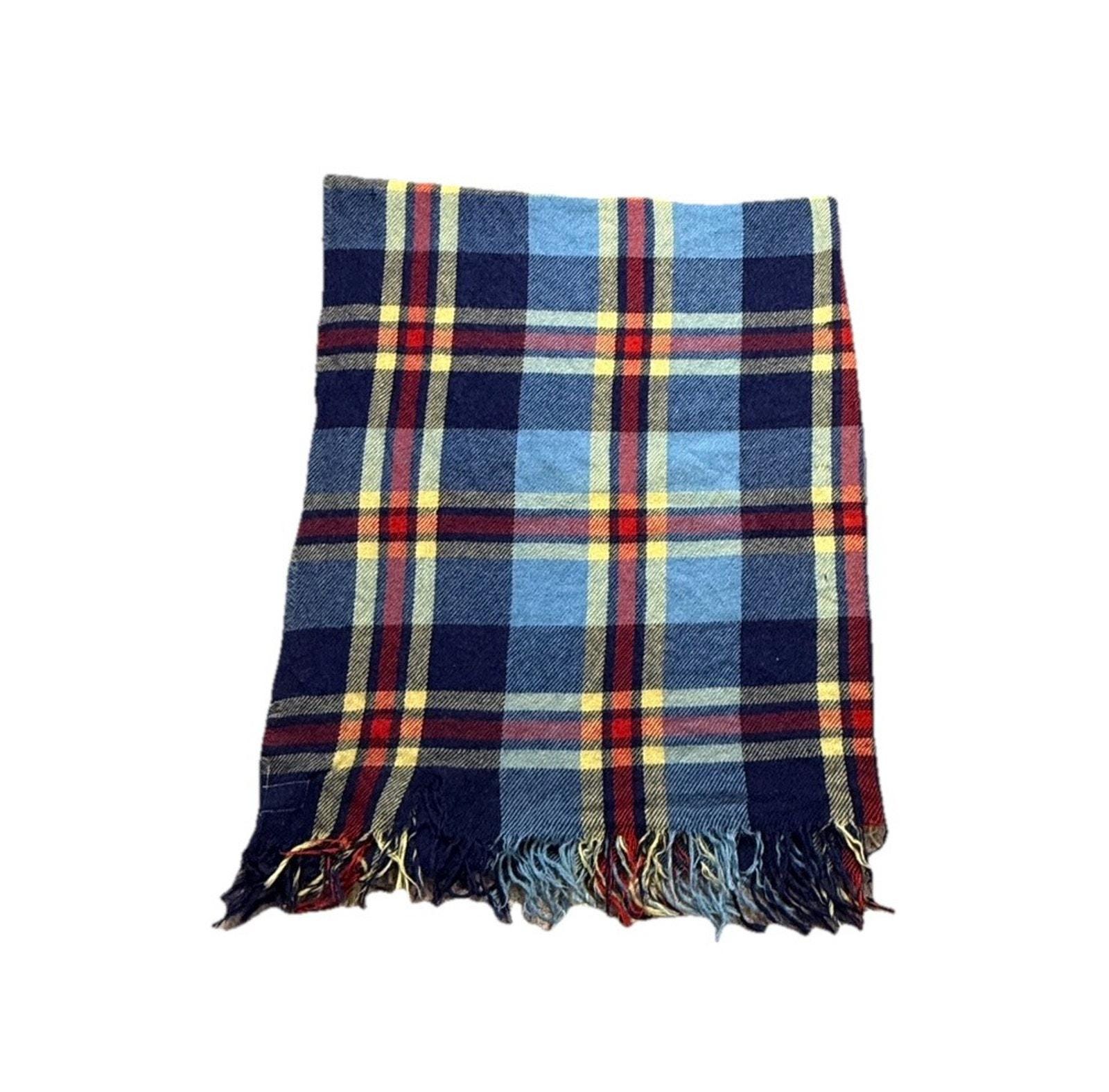Vintage Troy Robe 100% Virgin Wool Blanket Plaid Tartan Throw
