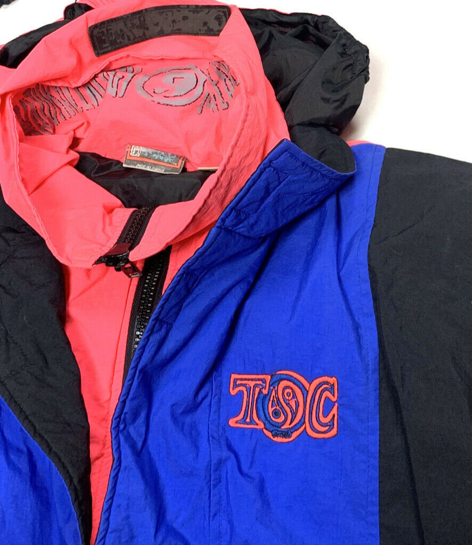 T&C Ocean Drive Mens Vintage Neon Coat Jacket Surf Ski Black Etsy