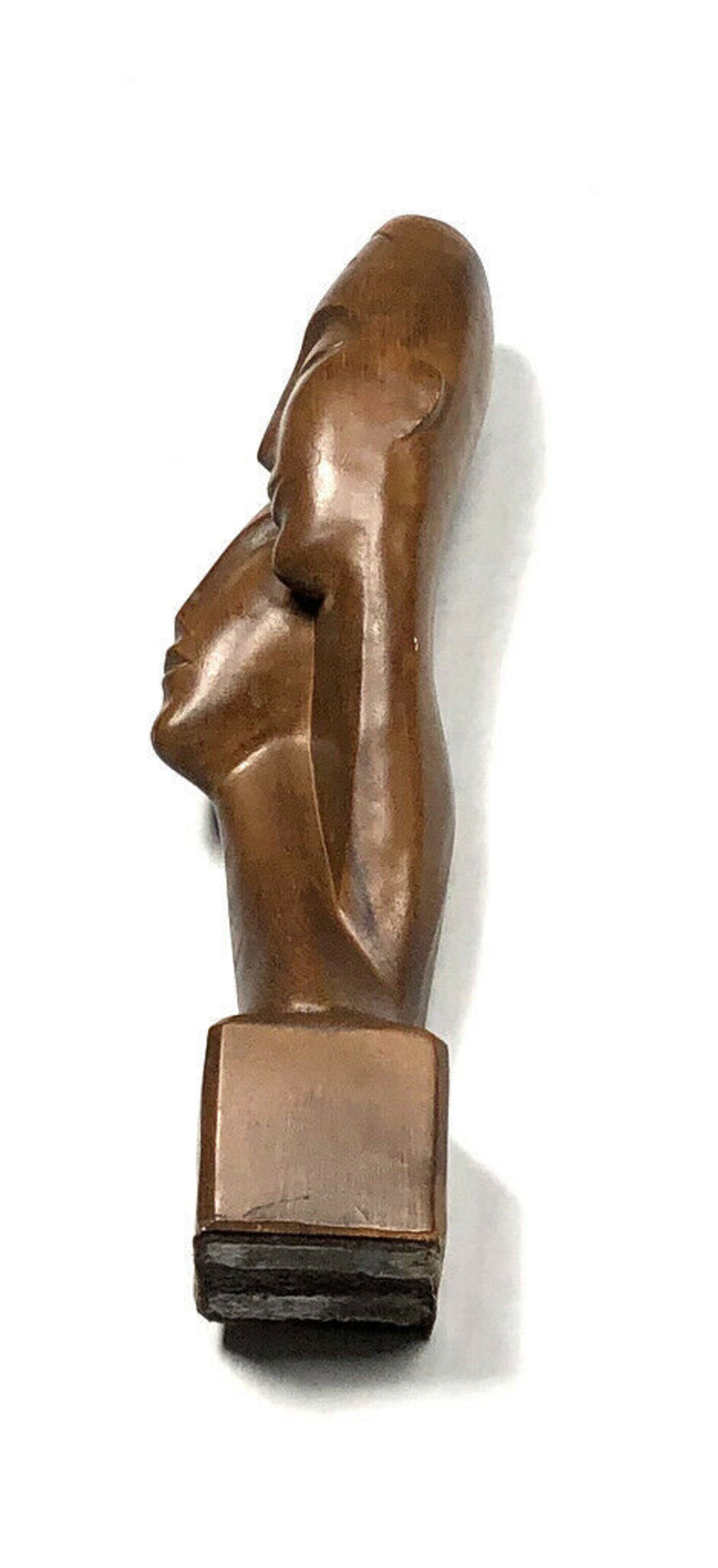 Esco Products 1961 Vintage Wooden Statue Lovers Faces Carved Etsy