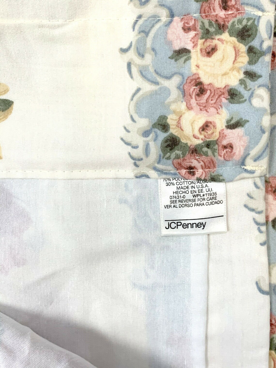 JC Penney Home Vintage Set 4 Curtains Drapes 40x 64 Pink Blue Etsy