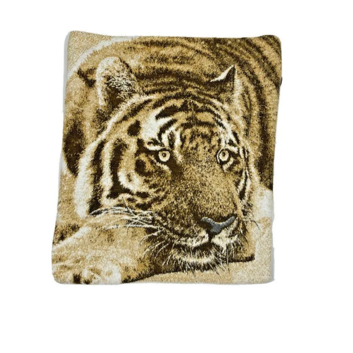 Vintage 70s Biederlack USA Tiger Reversible Blanket Fleece Etsy
