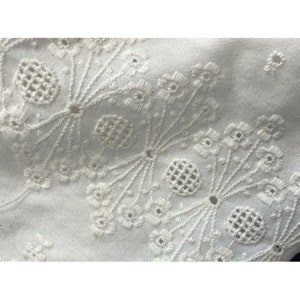 Antique Intricate Lace Textile Cotton Tablecloth Skirt Bedskirt 48x68 - 26 drop Linens Lace Scalloped Eyelets Embroidered Rare Old Primitive