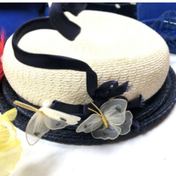 9 Vintage Antique Hats Feather Band Fascinators Velvet Pin  display picture 2