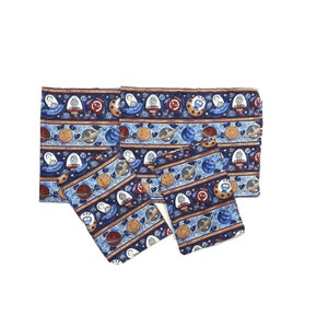 Set 4 Pc Custom Handmade Curtains Valances Alien UFO Boys Room Astronaut Outer Space Window Treatments Planets Room Decor Extra Terrestrial