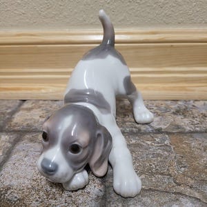 Lladro Porcelain &quot;Playful Puppy&quot; Dog Figurine, Handmade in Spain
