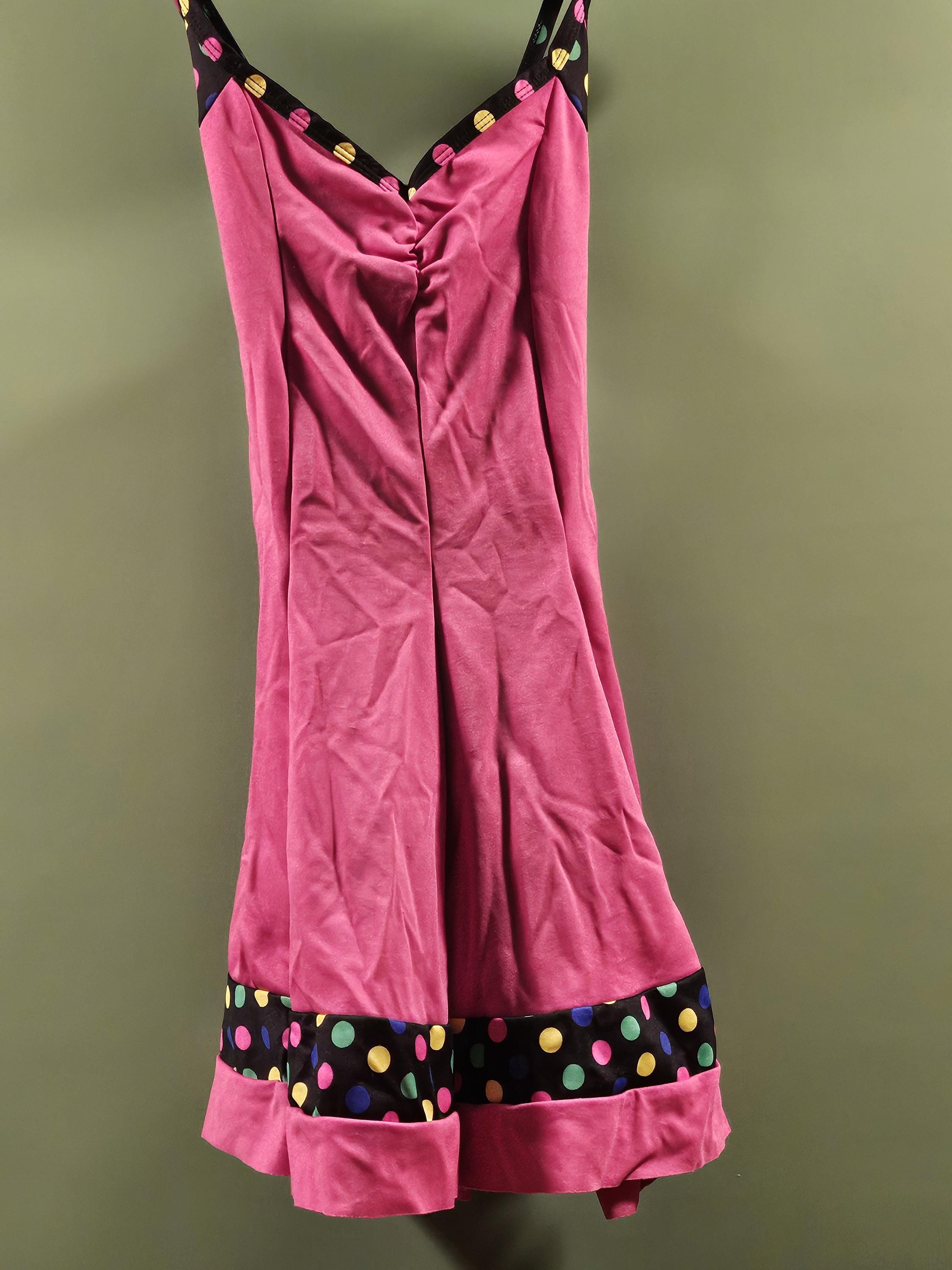 Curtain Call Costumes, Pink and Black Polka Dot Dance Costume With