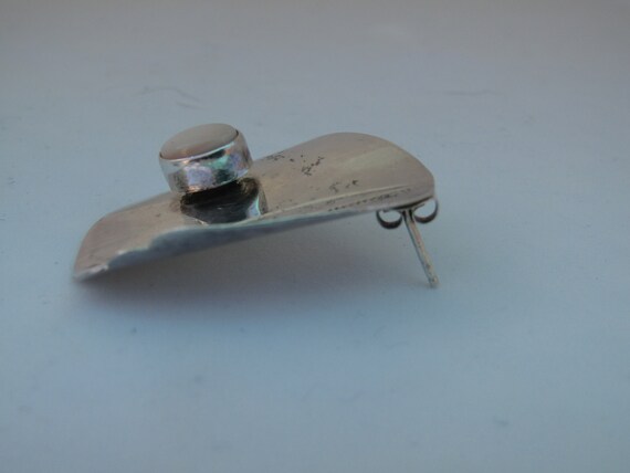 Native silver with rose quartz post earrings - image 3