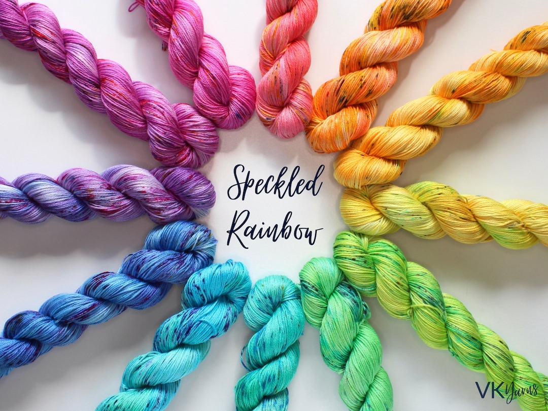 Hand Dyed Yarn. Cotton & Wool Bases. the Speckled Rainbow Collection ...