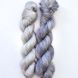 Hand Dyed Yarn - Grey Moonstone - on Pima Cotton or Merino/Nylon bases.