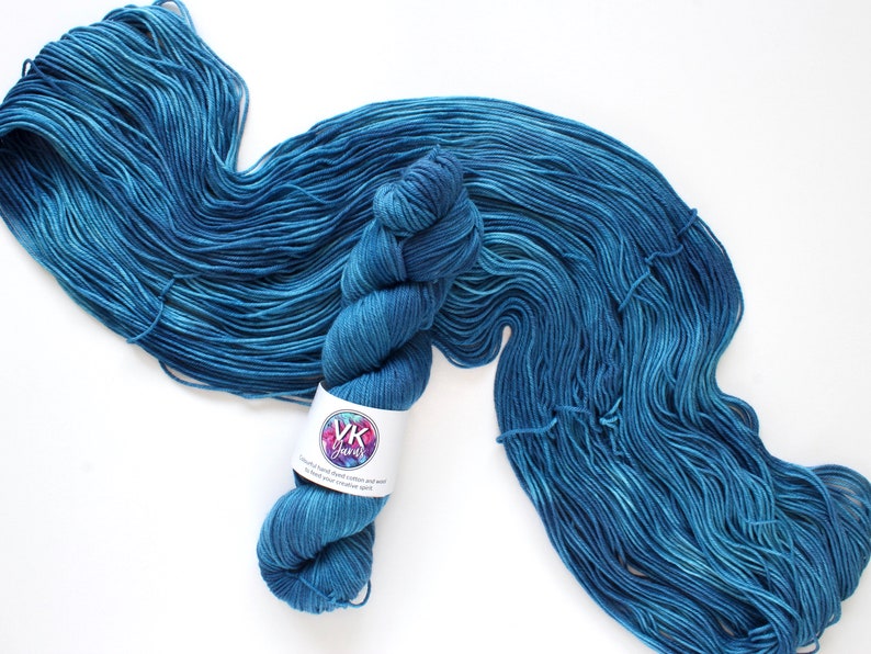 Hand Dyed Yarn Deep Sea on Cotton or Wool bases. image 4