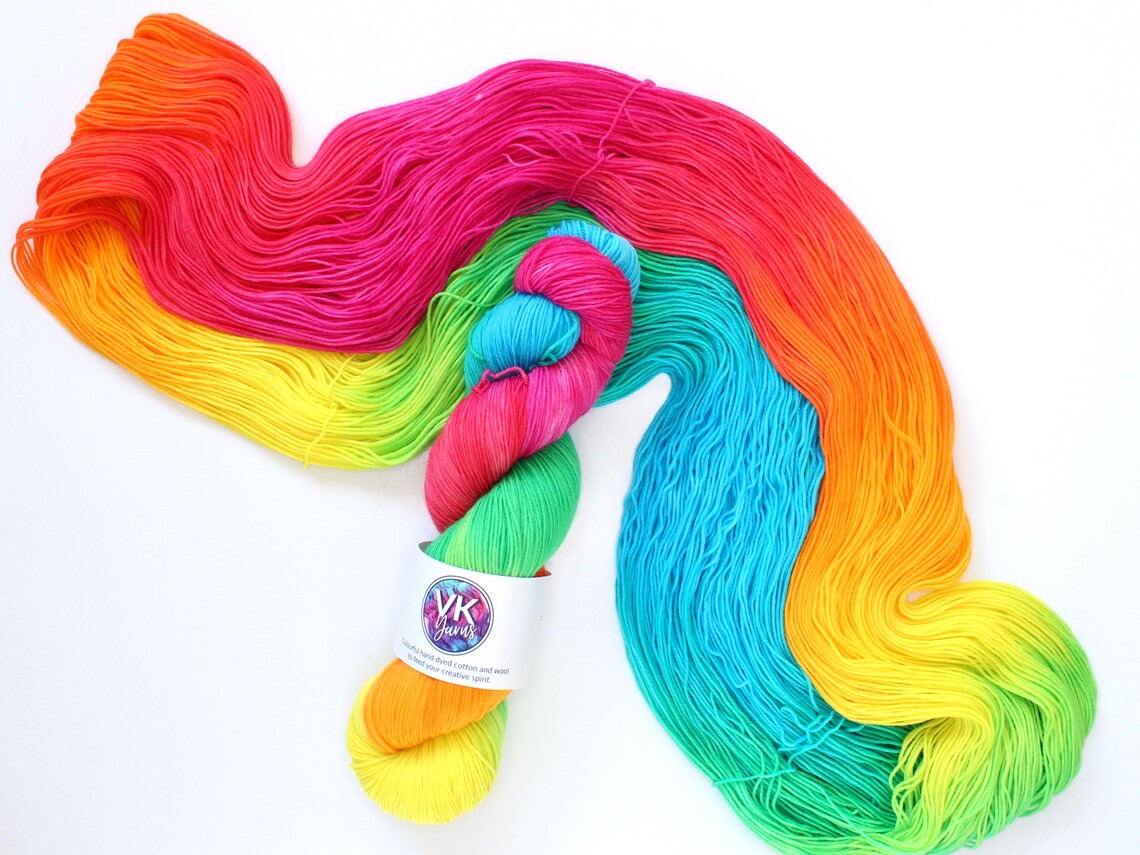 Hand Dyed Yarn - Summer Rainbow - on Cotton or Wool Bases. - Etsy Australia