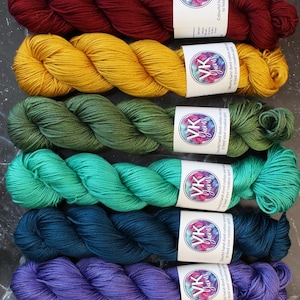 Hand dyed yarn. Cotton & Wool bases. Capsule Wardrobe collection - Set 2