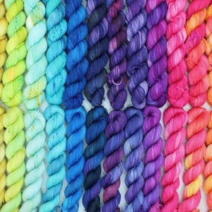 100g, 50g and 20g Sets. Hand dyed yarn. Cotton & Wool bases. You are Mermazing Collection.