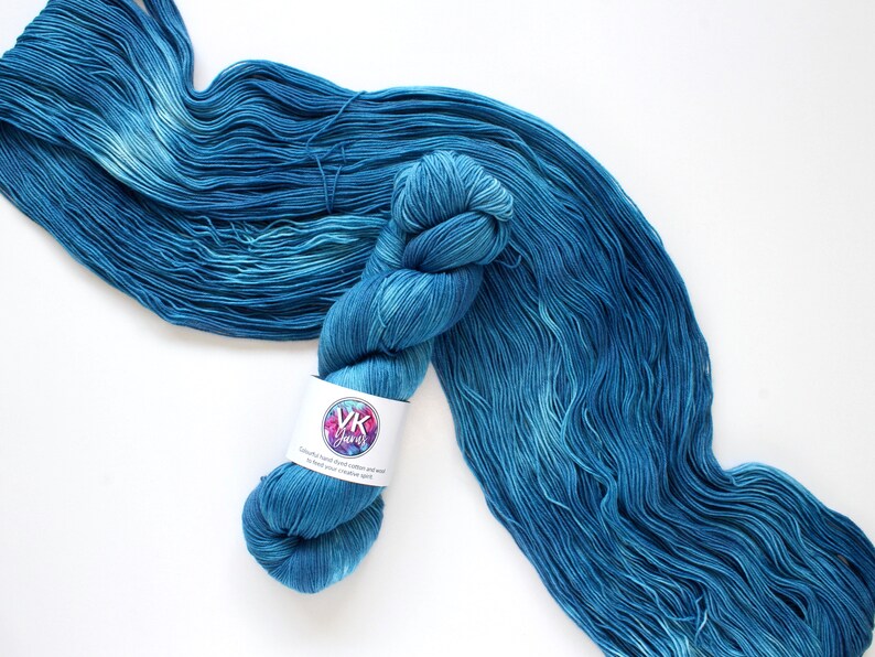 Hand Dyed Yarn Deep Sea on Cotton or Wool bases. image 3