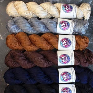 Hand dyed yarn. Cotton & Wool bases. Capsule Wardrobe collection - Set 1