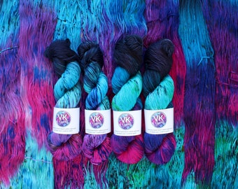 Hand Dyed Yarn - Galaxy - on Cotton or Wool bases.