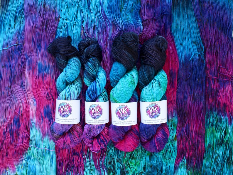 Hand Dyed Yarn Galaxy on Cotton or Wool Bases. Etsy