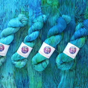 Hand Dyed Yarn - Mermaid - on Cotton or Wool bases.