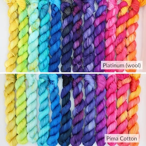 Hand dyed yarn. Cotton & Wool bases. You are Mermazing Collection - Individual Colours