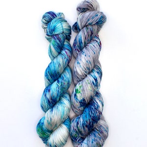 Handgefärbtes Garn - Raindrops - auf Pima Cotton oder Merino/Nylon Basen.
