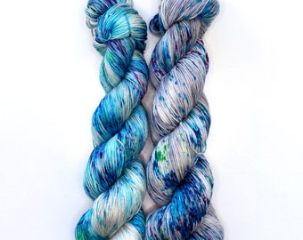 Hand Dyed Yarn - Raindrops - on Pima Cotton or Merino/Nylon bases.