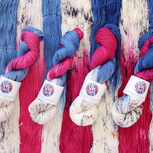 Hand Dyed Yarn - My Valentine - on Cotton or Wool bases.