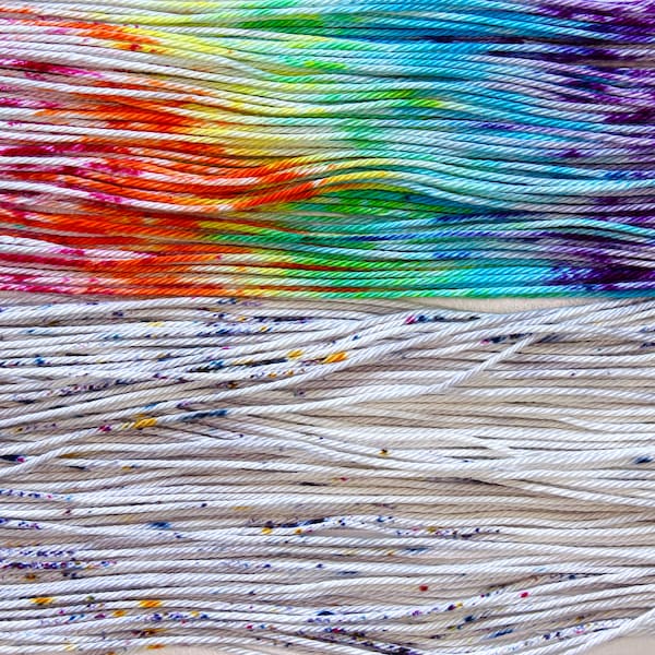 Hand Dyed Yarn - Dancing Rainbows - on Cotton or Wool bases.