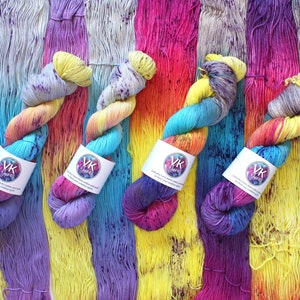 Hand Dyed Yarn - Bubblegum Unicorn - on Cotton or Wool bases.