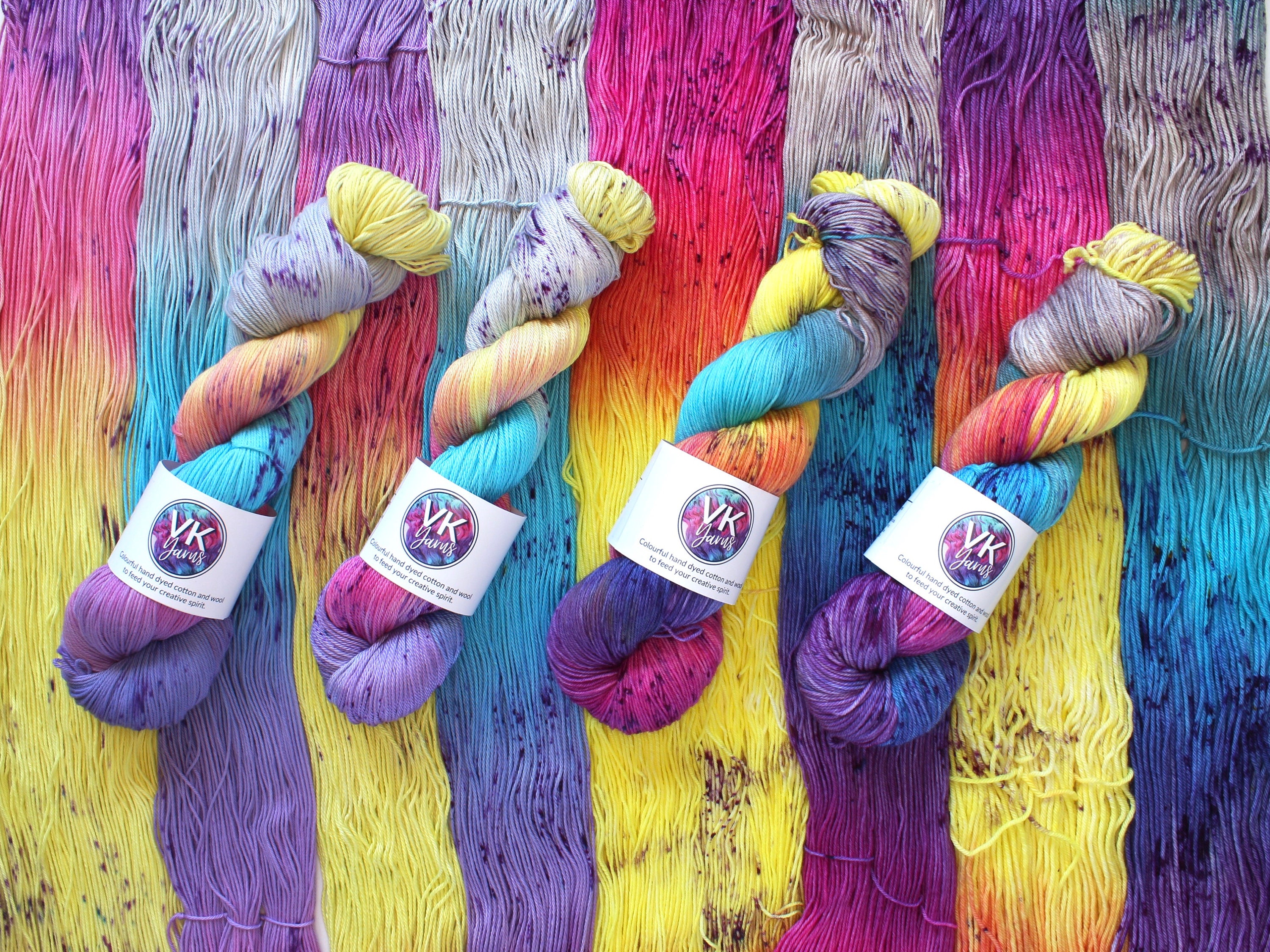 Hand Dyed Yarn - Bubblegum Unicorn - on Cotton or Wool Bases. - Etsy, image size:3000x2250