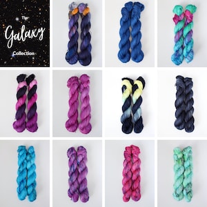 Hand dyed yarn. Cotton & Wool bases. The Galaxy Collection - Individual Colours