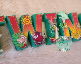 Lion King Letters, Lion King decorations, lion king birthday, lion king party, kids decoration, lion king 3d lette,lion king 3d letters