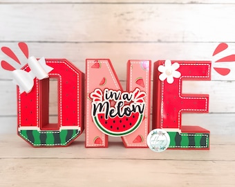 One in a melon, Watermelon 3D Letters,One in a Melon Decor, Watermelon Decoration, Watermelon Birthday Decor, Watermelon Birthday Decoration