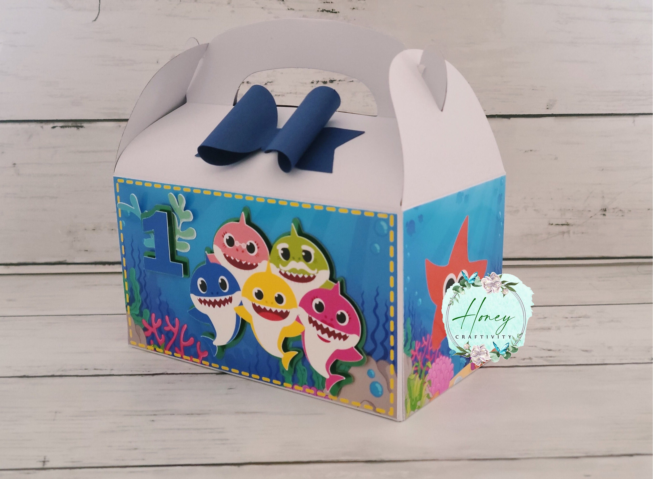 Baby Shark Gable Box Baby Shark Gift Bag Baby Shark Treat Etsy