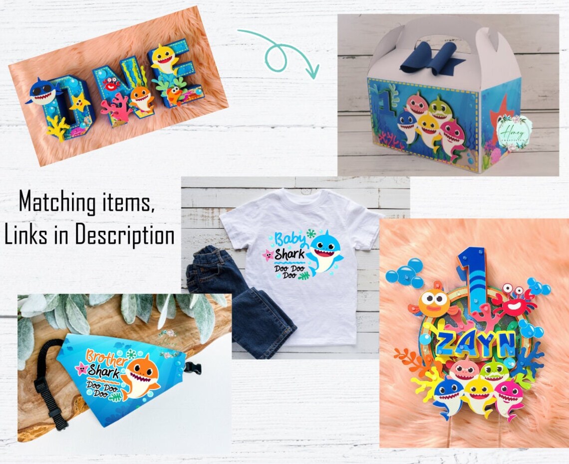Baby Shark Gable Box Baby Shark Gift Bag Baby Shark Treat Etsy