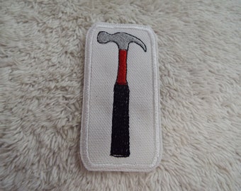 Red Hammer//Tools Iron on Applique//Embroidered Patch