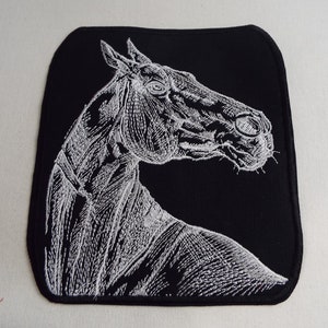 White Horse Embroidered Iron-on Patch