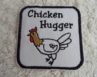 Chicken Hugger  Embroidery Iron-on Patch