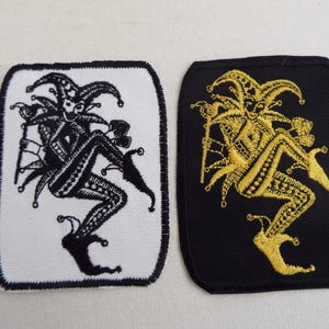Court Jester Harlequin Embroidered Iron On Patch