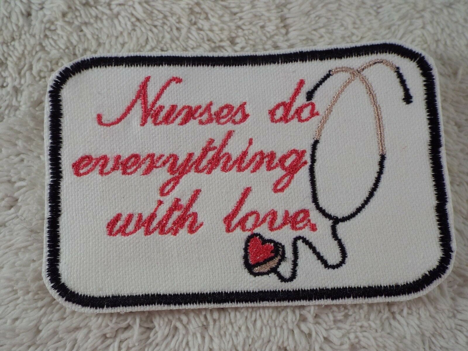 8 Toppe Ricamate A Tema Infermiera - Decorazioni Per Abbigliamento, Filo Poliestere, Colore Rosa - Foto 13