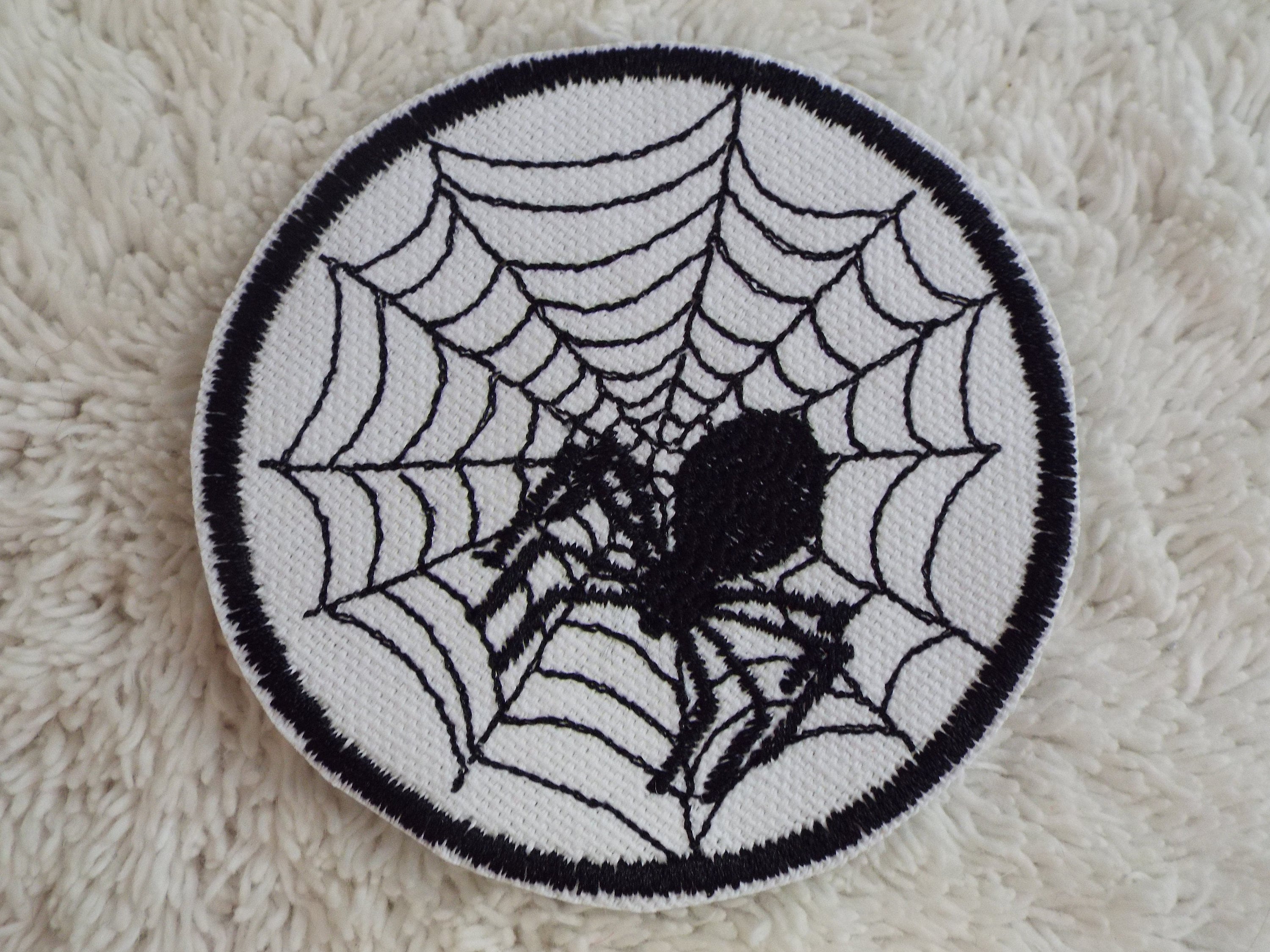Spider Web Embroidered Iron-on Patch - Etsy
