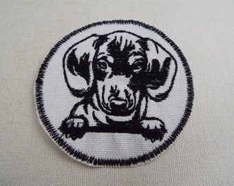Dachshund Dog Embroidered Iron On Patch