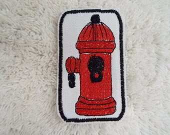 Red Fire Hydrant Embroidery Iron-on Patch