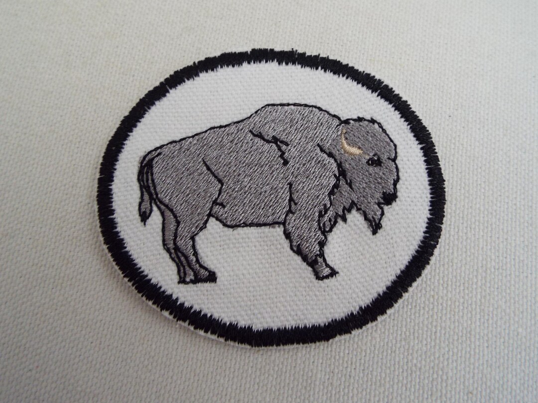 Gray Buffalo Bison Embroidered Iron-on Patch - Etsy