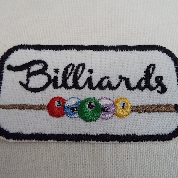 Billiards Pool Balls Cue Stick Embroidery Iron-on Patch