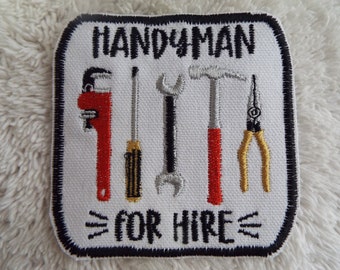 Handyman For Hire Tools Embroidered Iron On Patch