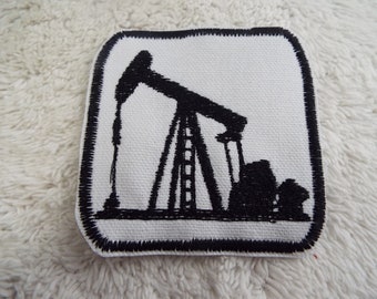 Oil Well Rig Embroidered Iron On Patch