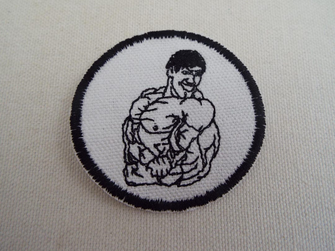 Flexing Muscle Man Strongman Embroidered Iron on Patch - Etsy
